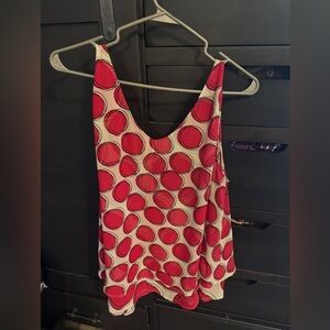 Lane Bryant Vibrant Red and White Swirl Blouse